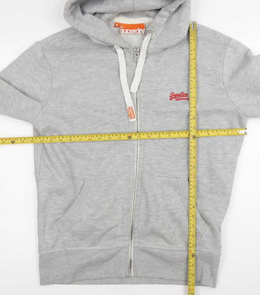 Superdry Men’s Grey Full Zip Hoodie Size L Regular Fit