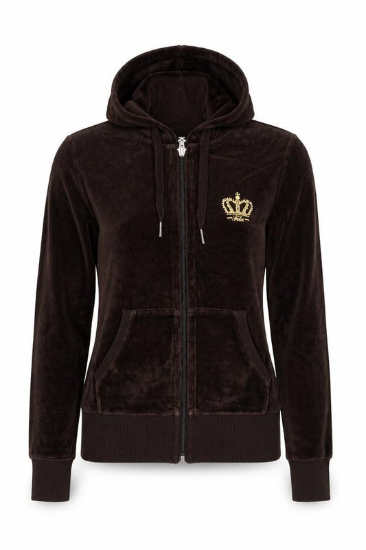 Womens UK 8 Regular FILA Brown Full Zip Hoodie