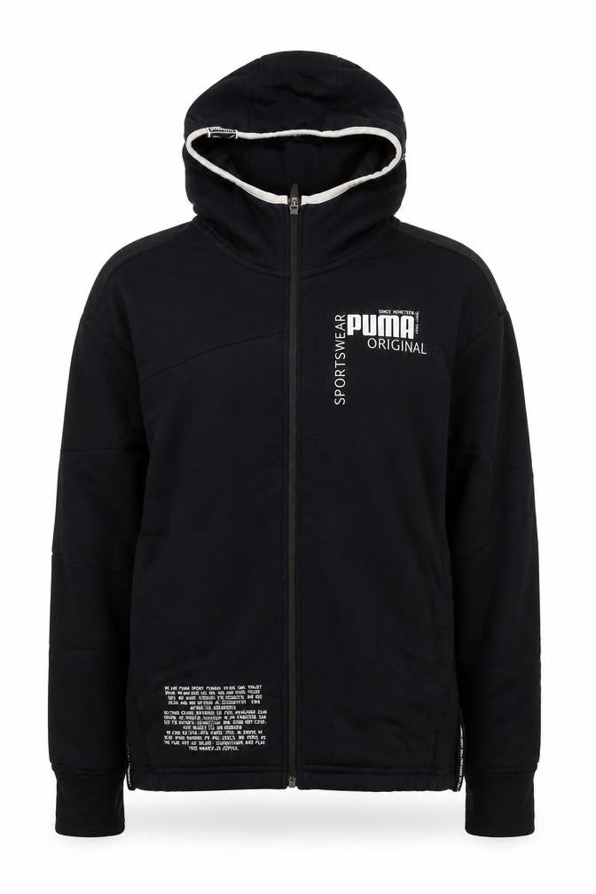 Womens UK S Regular PUMA Black Full Zip Hoodie