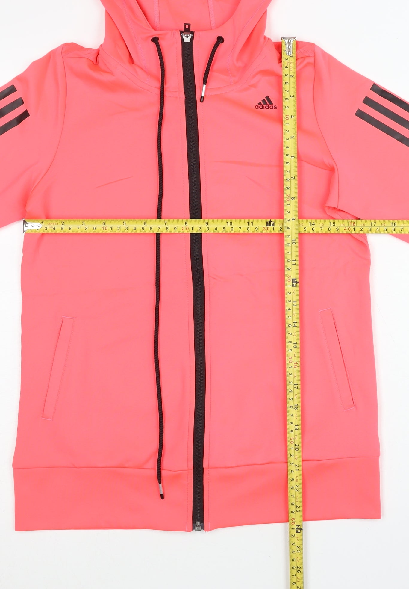 Adidas Womens Pink Full Zip Hoodie Size 12 Climalite Sportswear