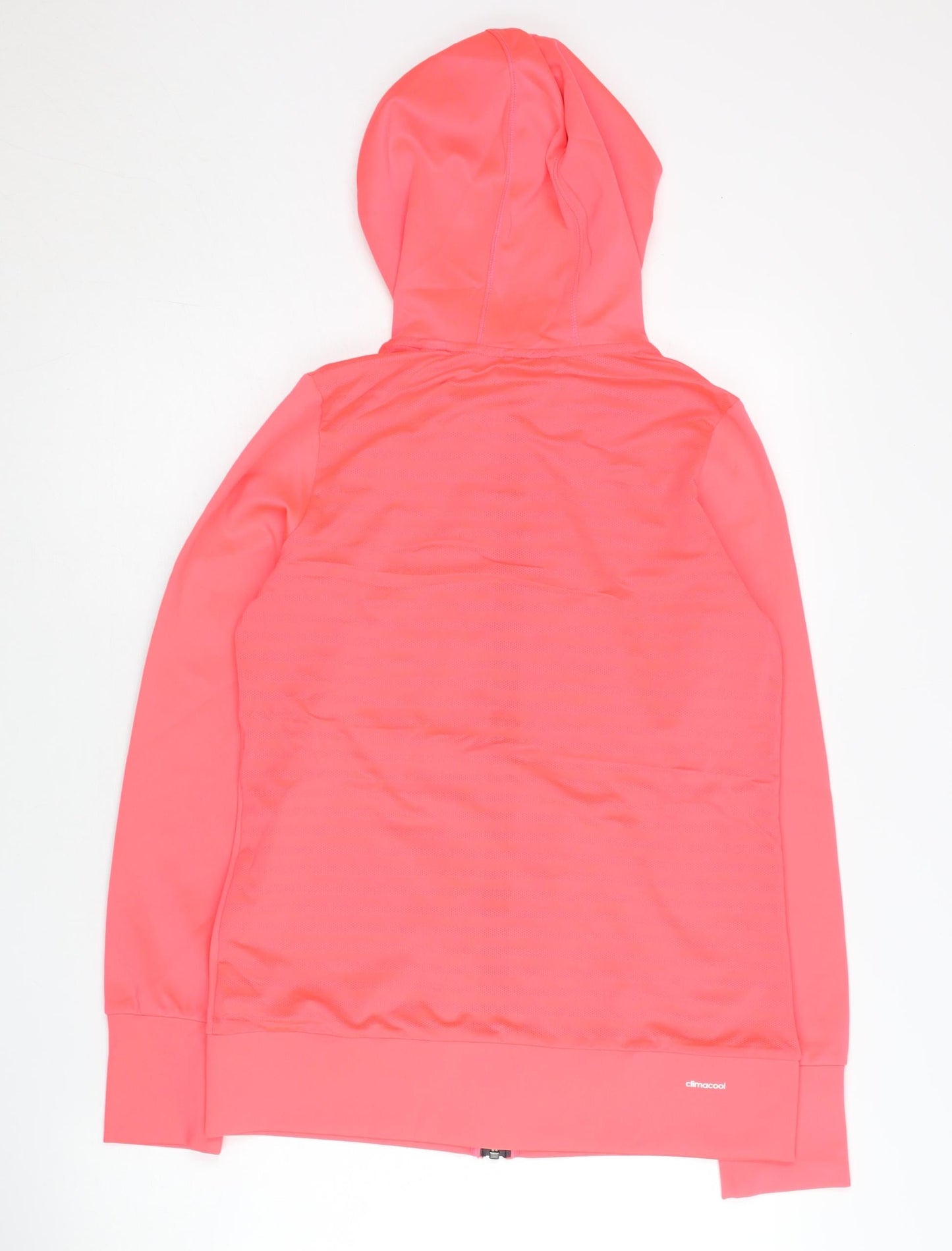 Adidas Womens Pink Full Zip Hoodie Size 12 Climalite Sportswear