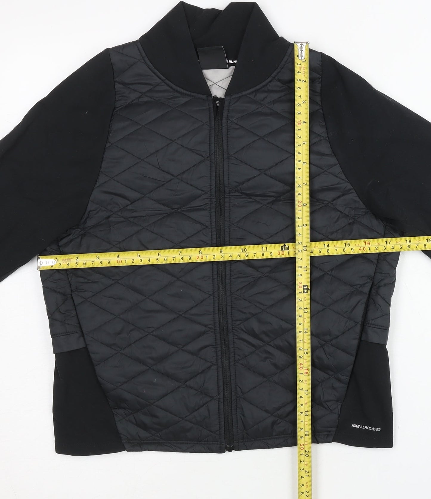 Nike Womens Black Aerolayer Running Jacket Size M Slim Fit Reflective