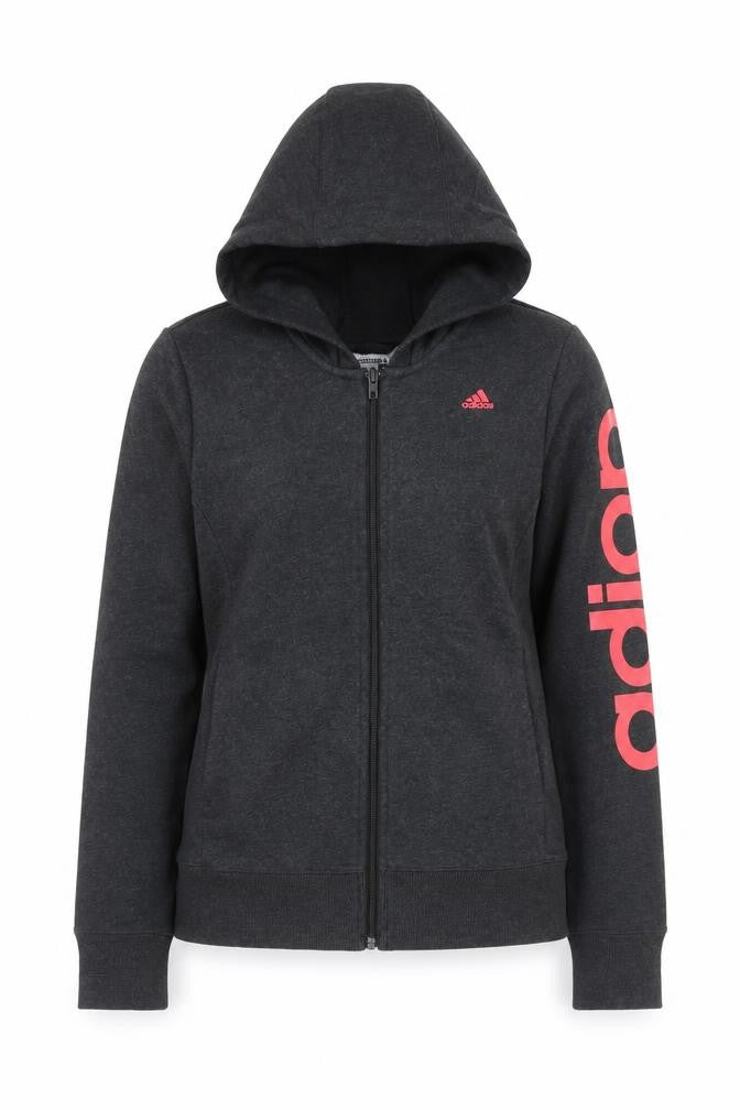 Womens UK M Regular adidas Black Full Zip Hoodie