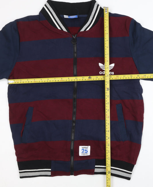 Adidas Unisex Multicoloured M Varsity Jacket Cotton Striped