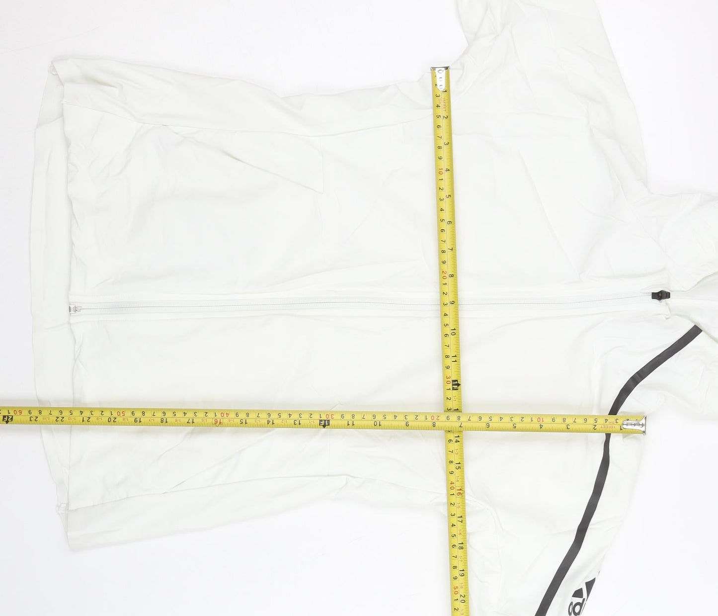 Adidas Womens White Size 10 Windbreaker Jacket Hooded Lightweight