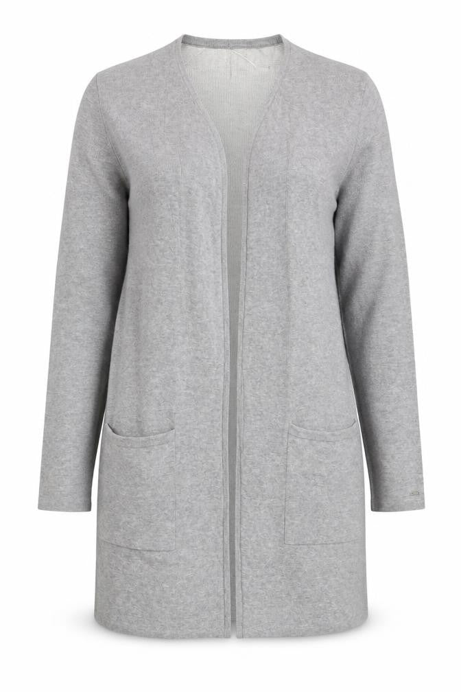 Womens UK S Regular Tommy Hilfiger Grey Cardigan Tight-Knit