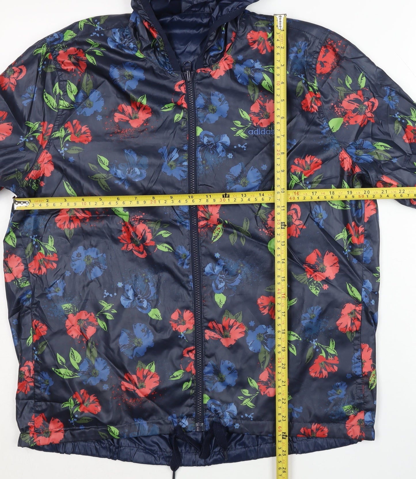 Adidas Womens Multicoloured Floral Windbreaker Jacket Size 14