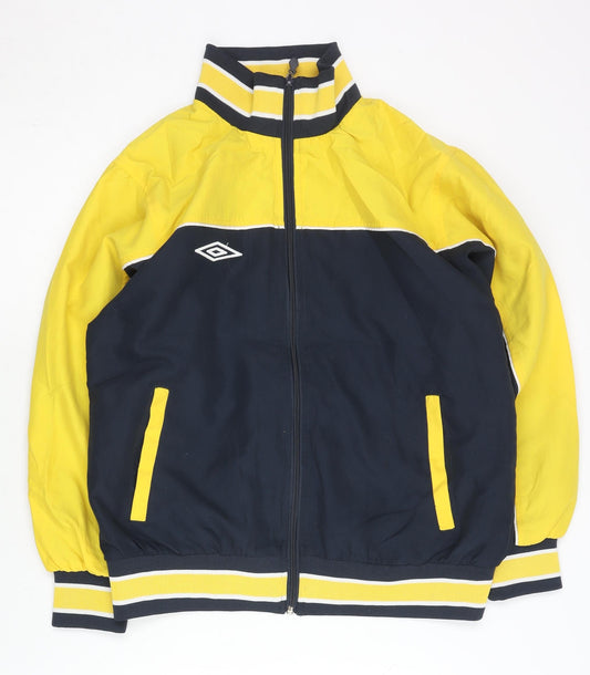 Umbro Unisex Adults Yellow Blue Small Track Jacket Polyester Retro