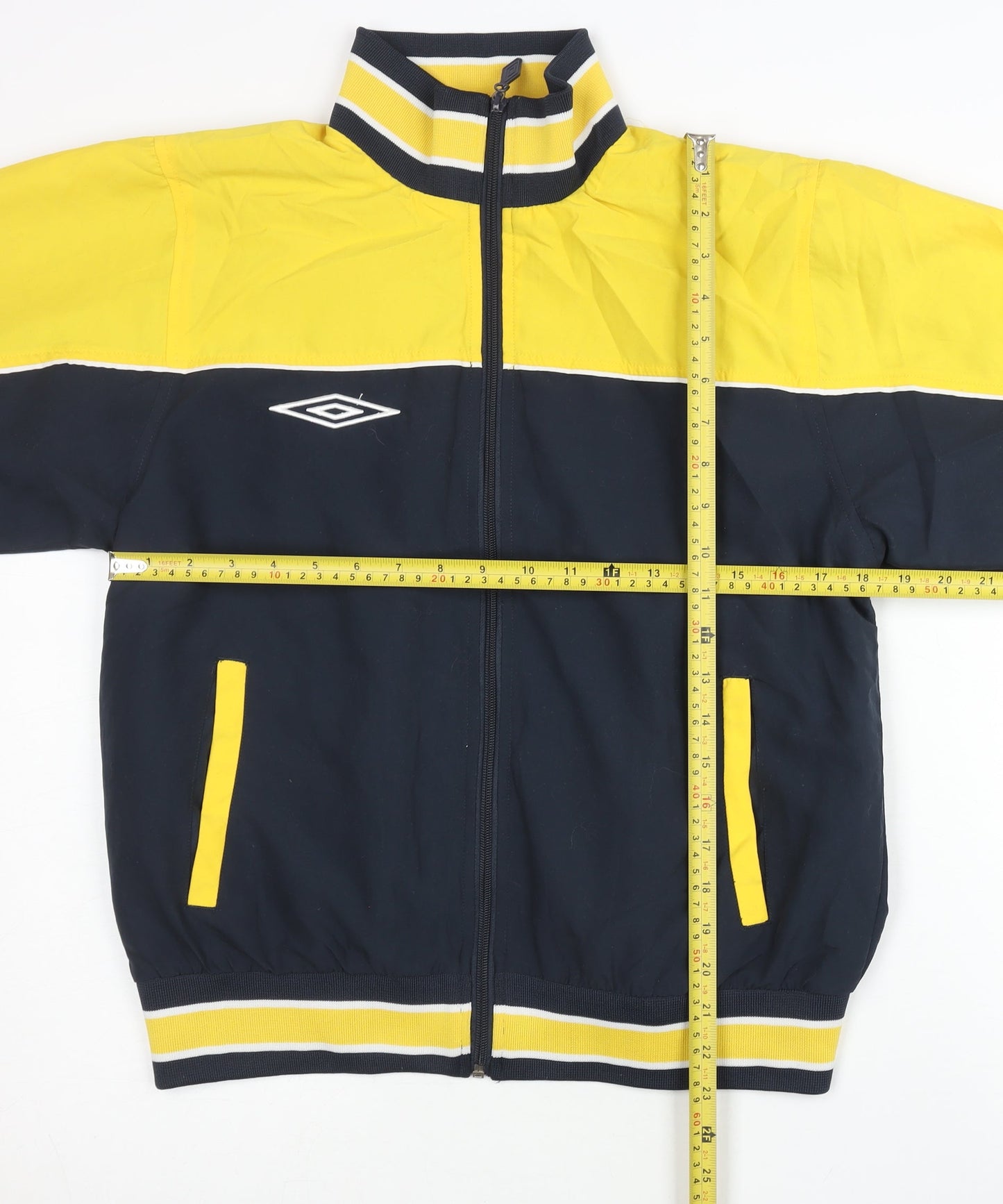 Umbro Unisex Adults Yellow Blue Small Track Jacket Polyester Retro