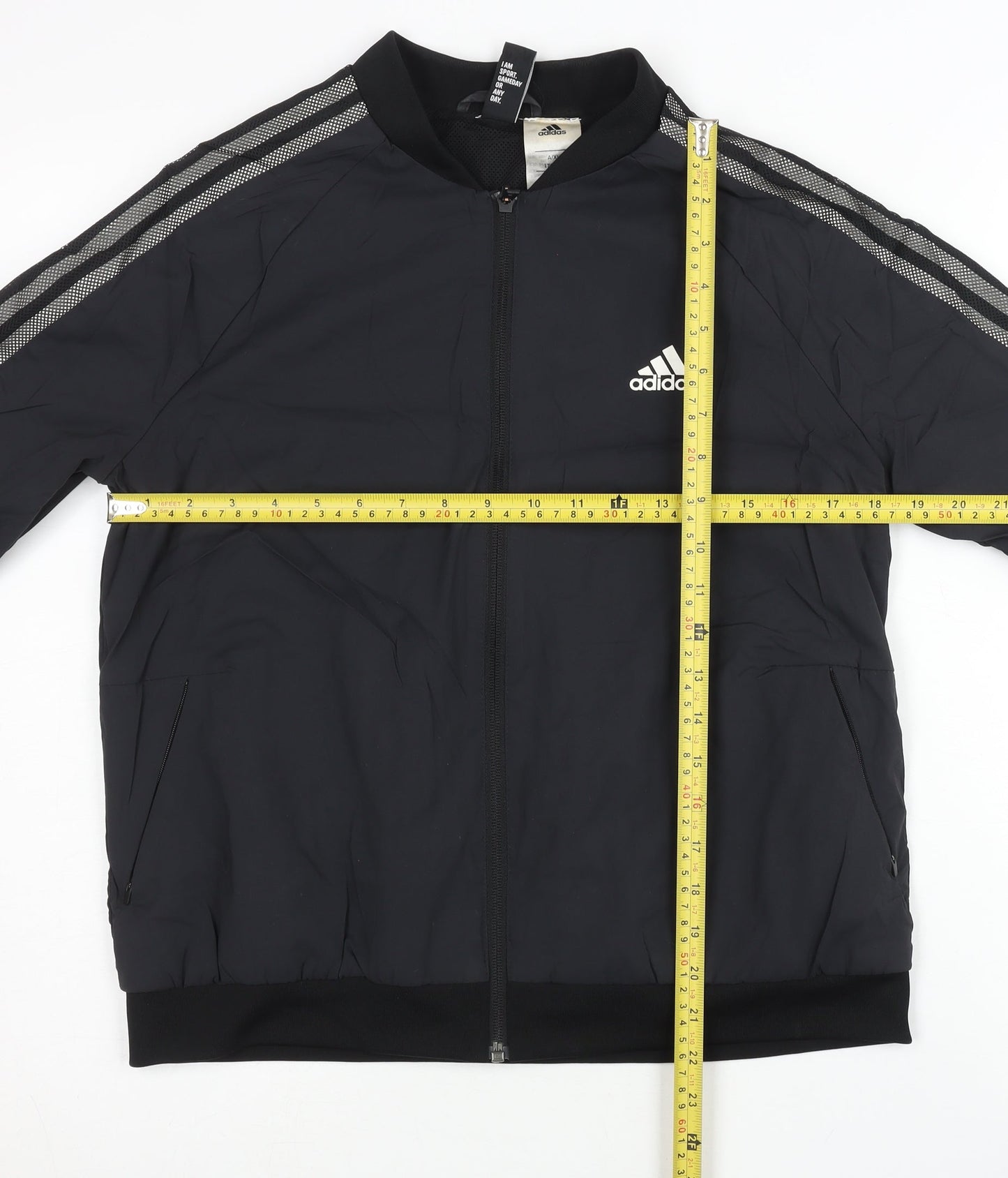 Adidas Womens Black Size 14 Track Jacket Full Zip Sportswear