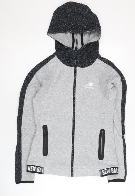 New Balance Womens Grey Hooded Full Zip Sweatshirt Size S