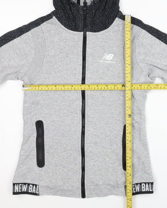 New Balance Womens Grey Hooded Full Zip Sweatshirt Size S