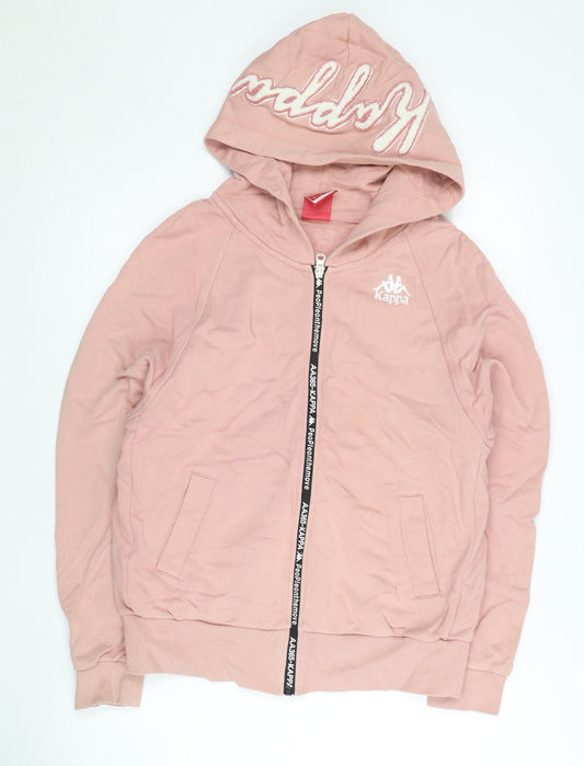 Kappa Women Pink Full Zip Hoodie Size 16 Logo Sportswear