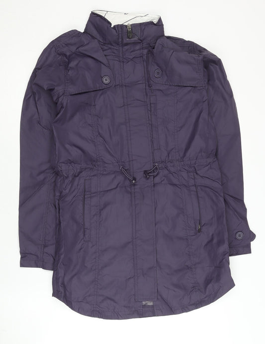 Adidas Womens Purple Rain Coat Jacket Size 10 Waterproof Outdoor