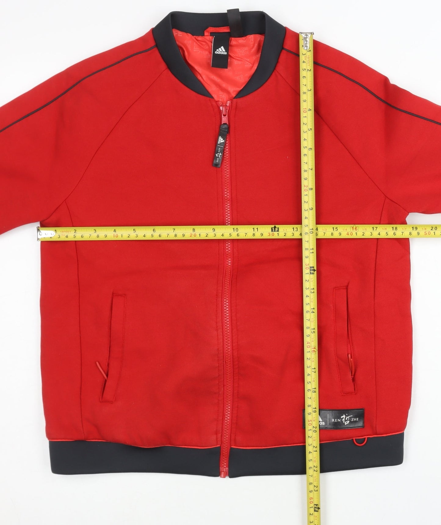 Adidas Womens Red Size 10 Basic Jacket Full Zip Casual Sportswear
