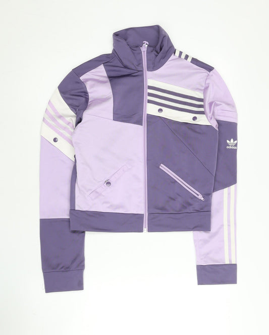 Adidas Women’s Purple Track Jacket Size 10 Full Zip Colourblock
