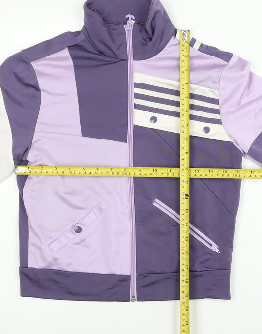 Adidas Women’s Purple Track Jacket Size 10 Full Zip Colourblock