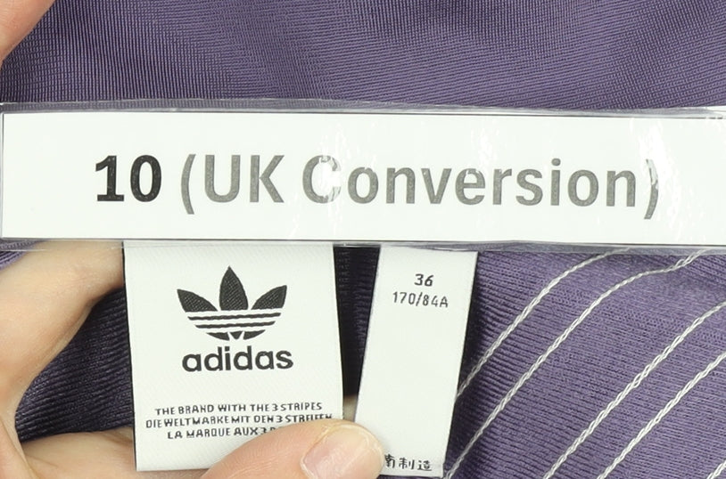 Adidas Women’s Purple Track Jacket Size 10 Full Zip Colourblock