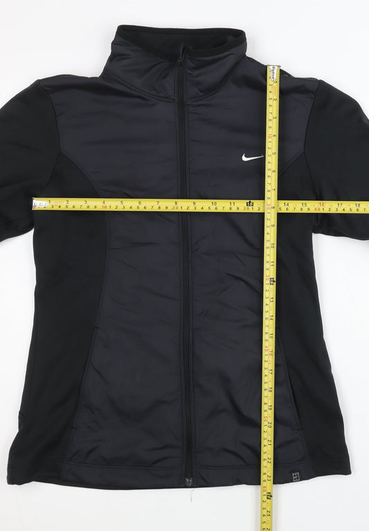 Nike Womens Black Track Jacket L Full Zip Therma-Fit Running