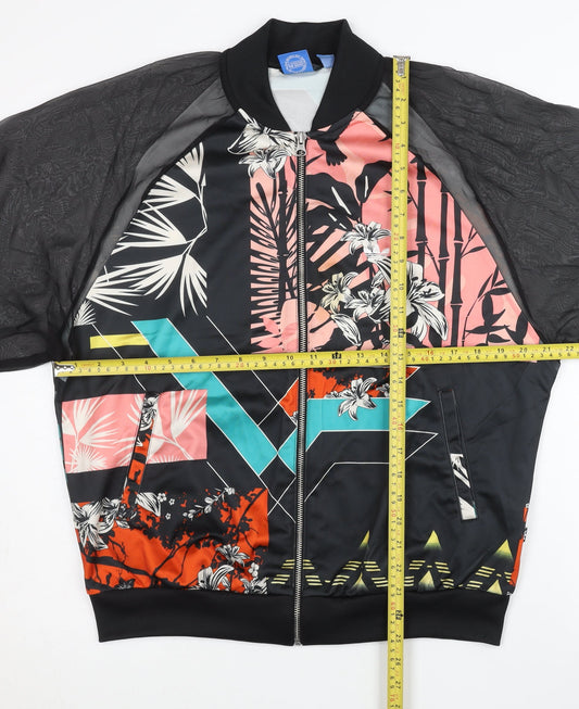 Adidas Womens Multicoloured Size 10 Track Jacket Floral Full Zip