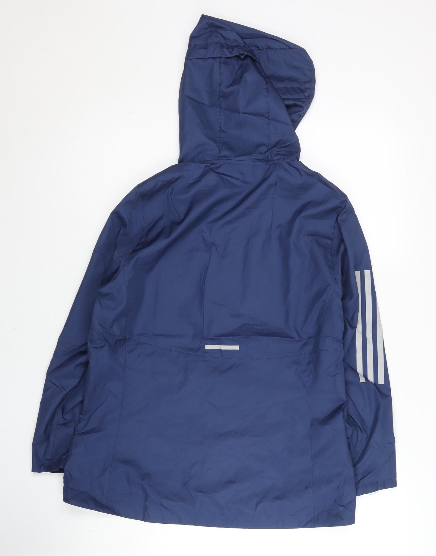 Adidas Women’s Blue Windbreaker Jacket Size 12 Hooded Lightweight