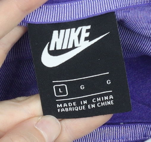 Nike Women’s Purple Full Zip Hoodie Sweatshirt Size L Cotton Blend