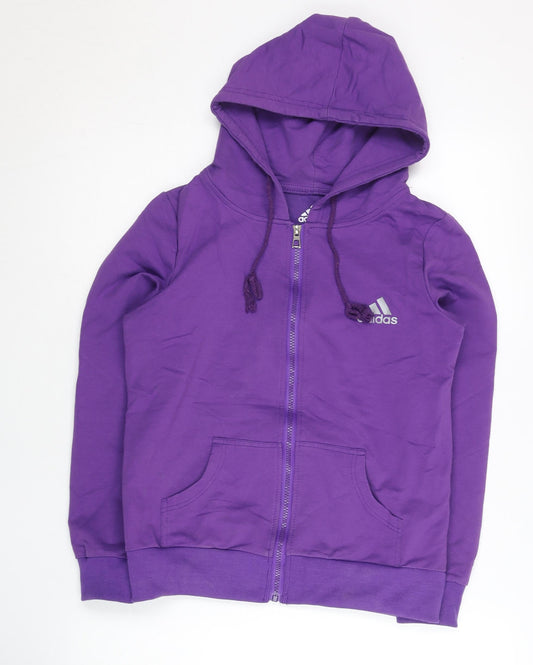 Adidas Womens Purple Full Zip Hoodie Sweatshirt XL