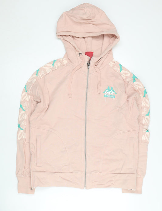 Kappa Women’s Pink Full Zip Hoodie Sweatshirt M Cotton Blend