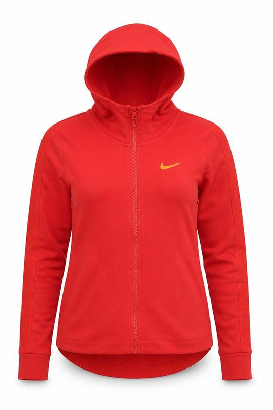 Womens UK M Regular Nike Red Full Zip Hoodie
