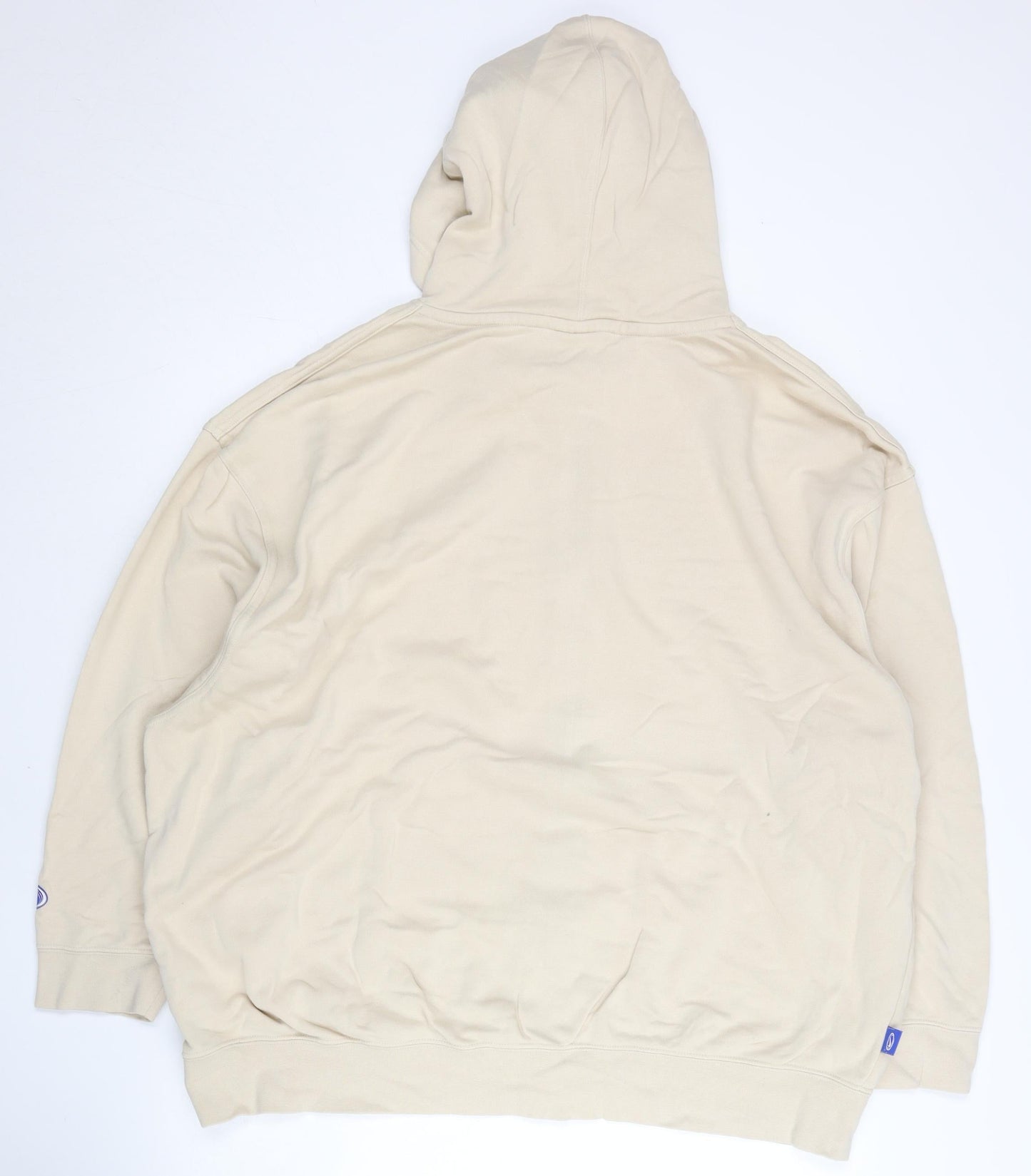 Nike Unisex Adults Beige Full Zip Hoodie Size L Cotton Blend