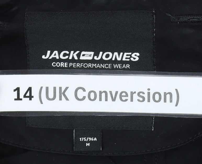 Jack & Jones Womens Black Parka Jacket Size 14 Hooded Long Coat