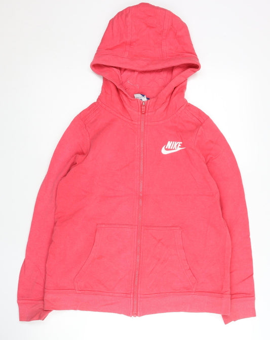 Nike Women’s Pink Full Zip Hoodie XL Cotton Blend Logo