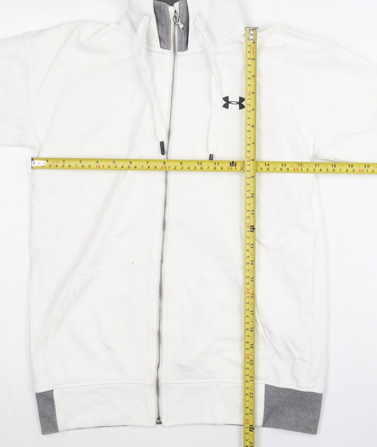 Under Armour Women’s White Full Zip Hoodie Size S Loose Fit