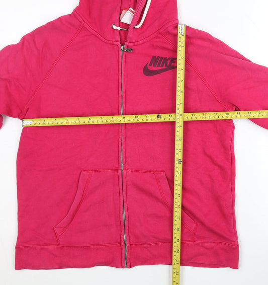 Nike Women’s Pink Full Zip Hoodie Sweatshirt XL Cotton Blend
