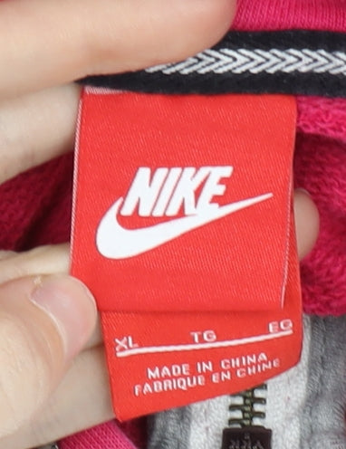Nike Women’s Pink Full Zip Hoodie Sweatshirt XL Cotton Blend