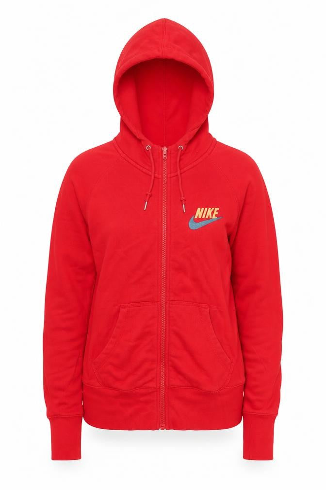 Womens UK M Regular Nike Red Full Zip Hoodie
