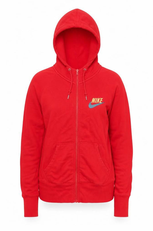 Womens UK M Regular Nike Red Full Zip Hoodie