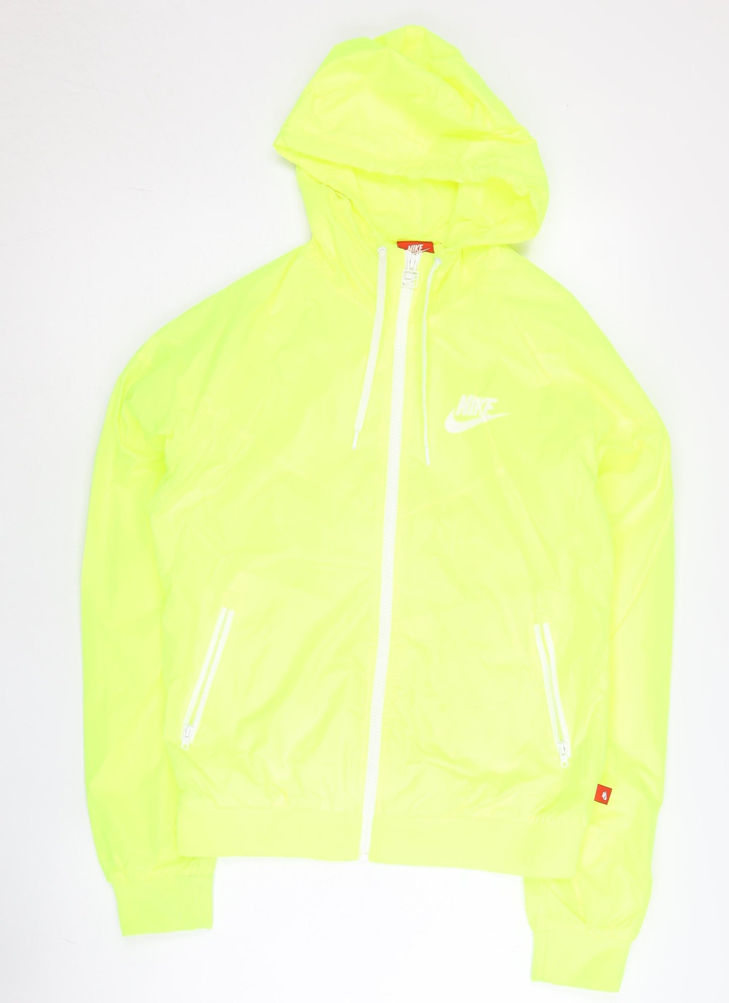 Nike Womens Yellow M Windbreaker Jacket Hooded Lightweight