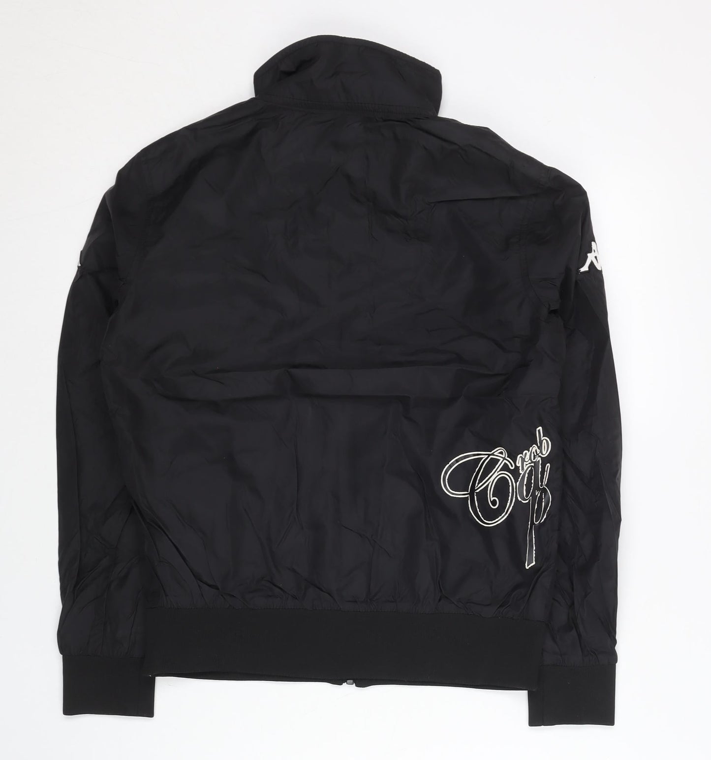 Kappa Women’s Black Track Jacket Size M Lightweight Full Zip