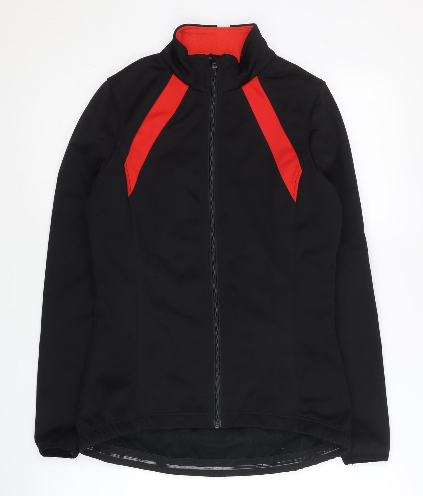 Crane Womens Black Size 10 Slim Fit Cycling Track Jacket Reflective