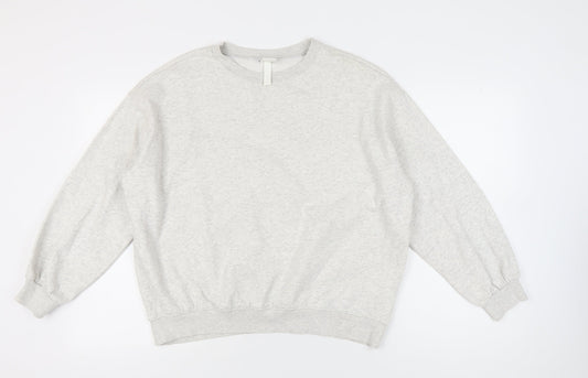 H&M Women’s Grey Sweatshirt UK M Regular Fit Crew Neck
