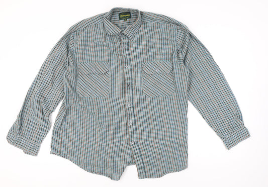 Champion Men's Blue XL Checked Button-Up Long Sleeve Shirt