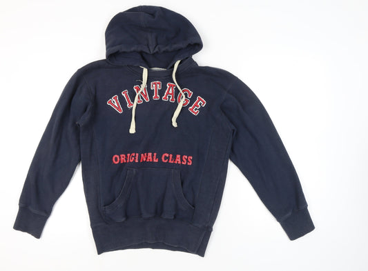 Heritage Men’s Blue Pullover Hoodie M Embroidered Graphic