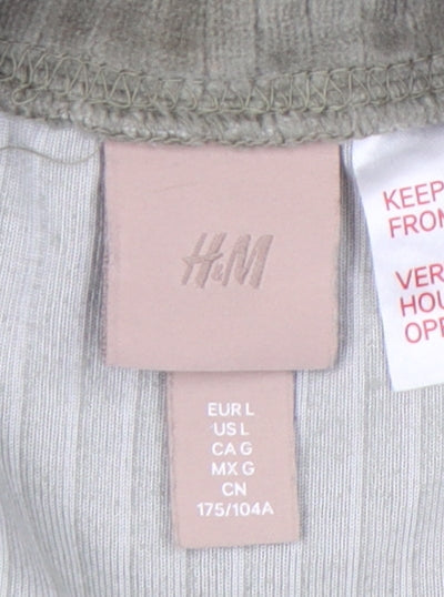 H&M Women’s Green Velour Sweatshirt Size 14 Crew Neck Long Sleeve