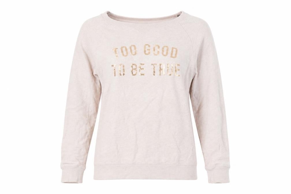 H&M Women’s Beige Cotton Sweatshirt Size 12 Crew Neck Pullover