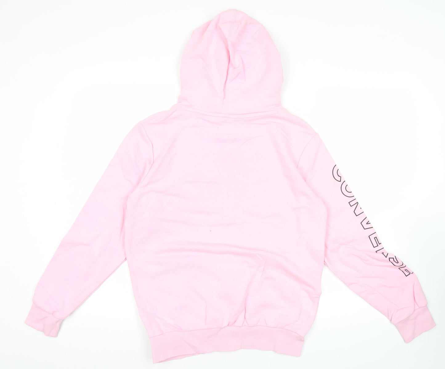 Converse Womens Pink Pullover Hoodie Size M Logo Print Long Sleeve