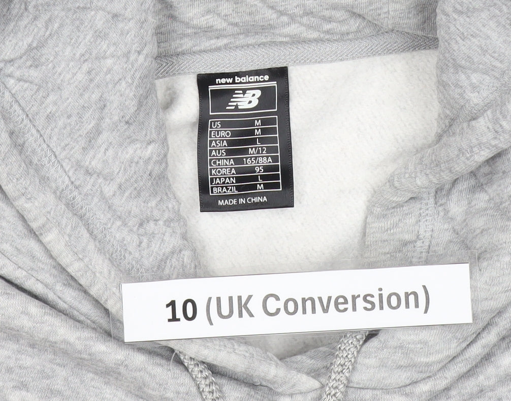 New Balance Womens Grey Hoodie Size 10 Pullover Running Sweatshirt