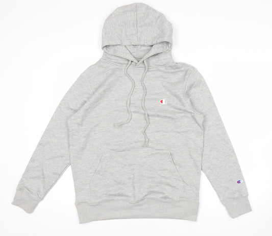 Champion Men's Grey Pullover Hoodie Medium Logo Sportswear