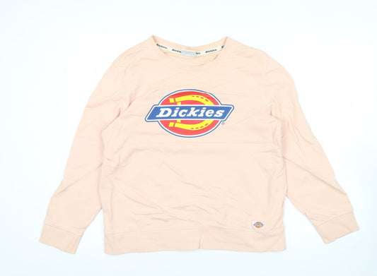 Dickies Womens Pink XL Logo Crew Neck Pullover Sweatshirt