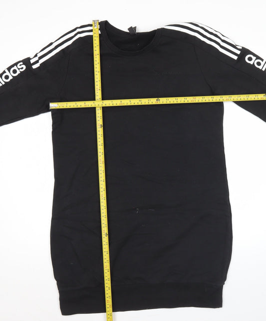 Adidas Women’s Black Tunic Sweatshirt Size 12 Logo Long Sleeve
